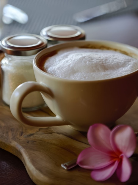 Coffee served at Lombok Wildlife Park with elephant bath experience.
