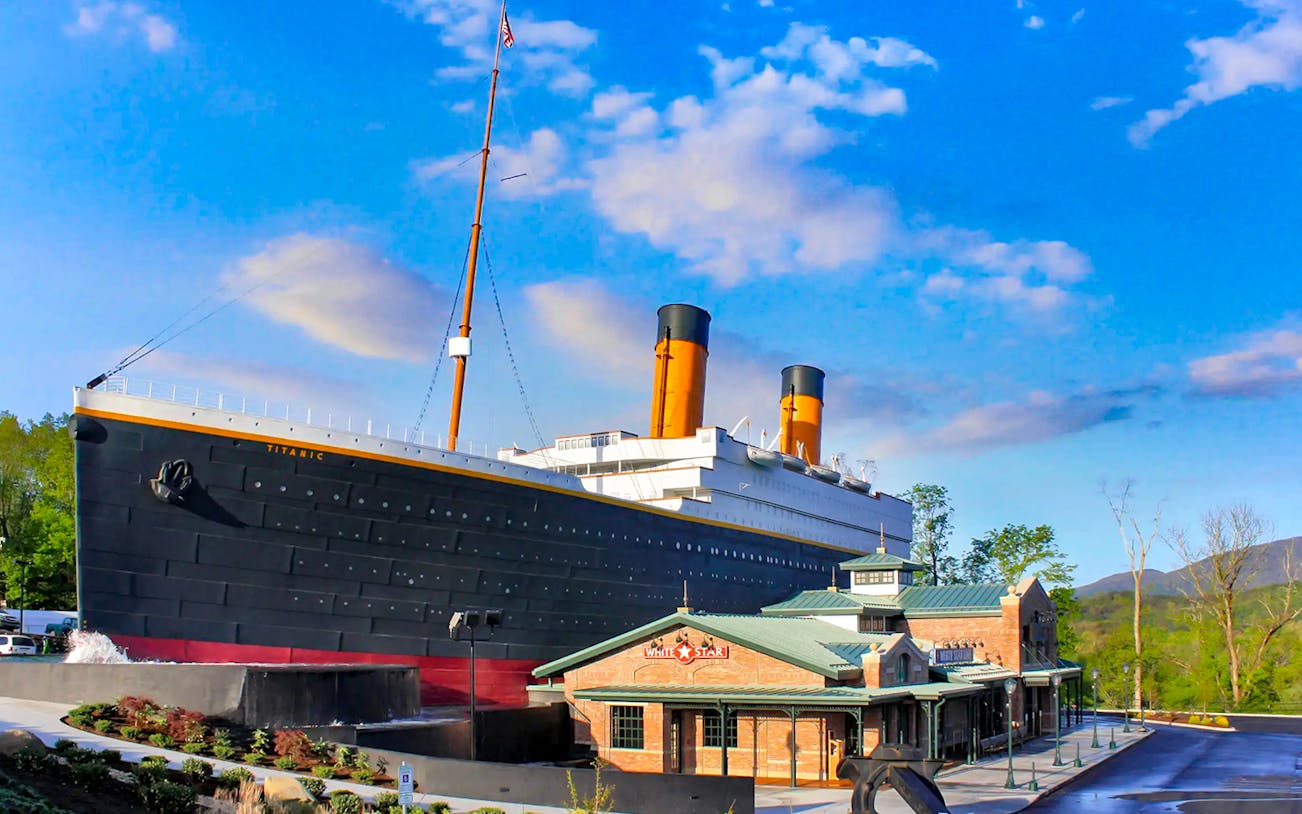 Titanic Museum replica ship exterior in Pigeon Forge, Tennessee.