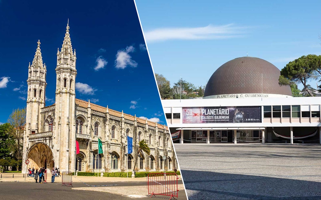 Navy Planetarium and Maritime Museum in Lisbon, showcasing historic architecture and modern exhibits.