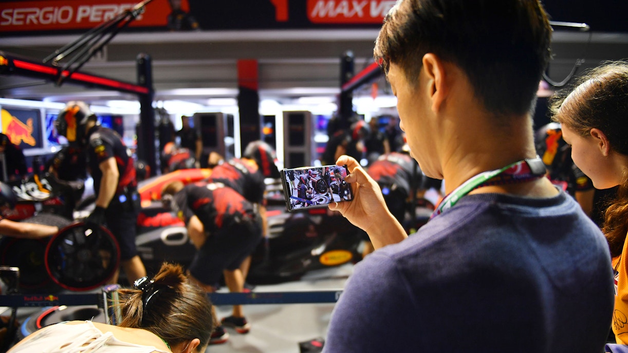 Pit lane walk at the Clubhouse at Formula 1, Singapore