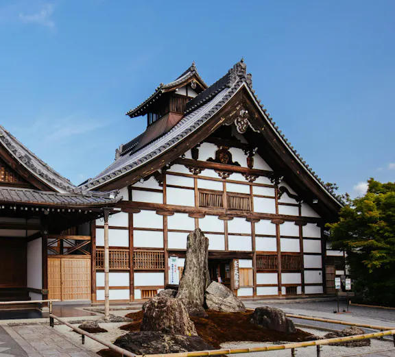 Tenryu-ji Temple with rock garden in Kyoto, Japan.
