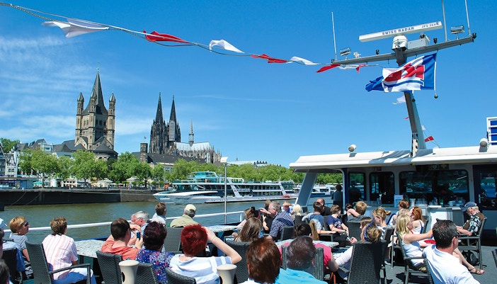 Guests enjoying the view of Cologne from Panaromic cruise