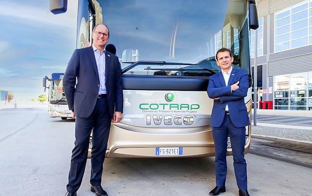 Cotrap bus at Bari International Airport for Matera route.