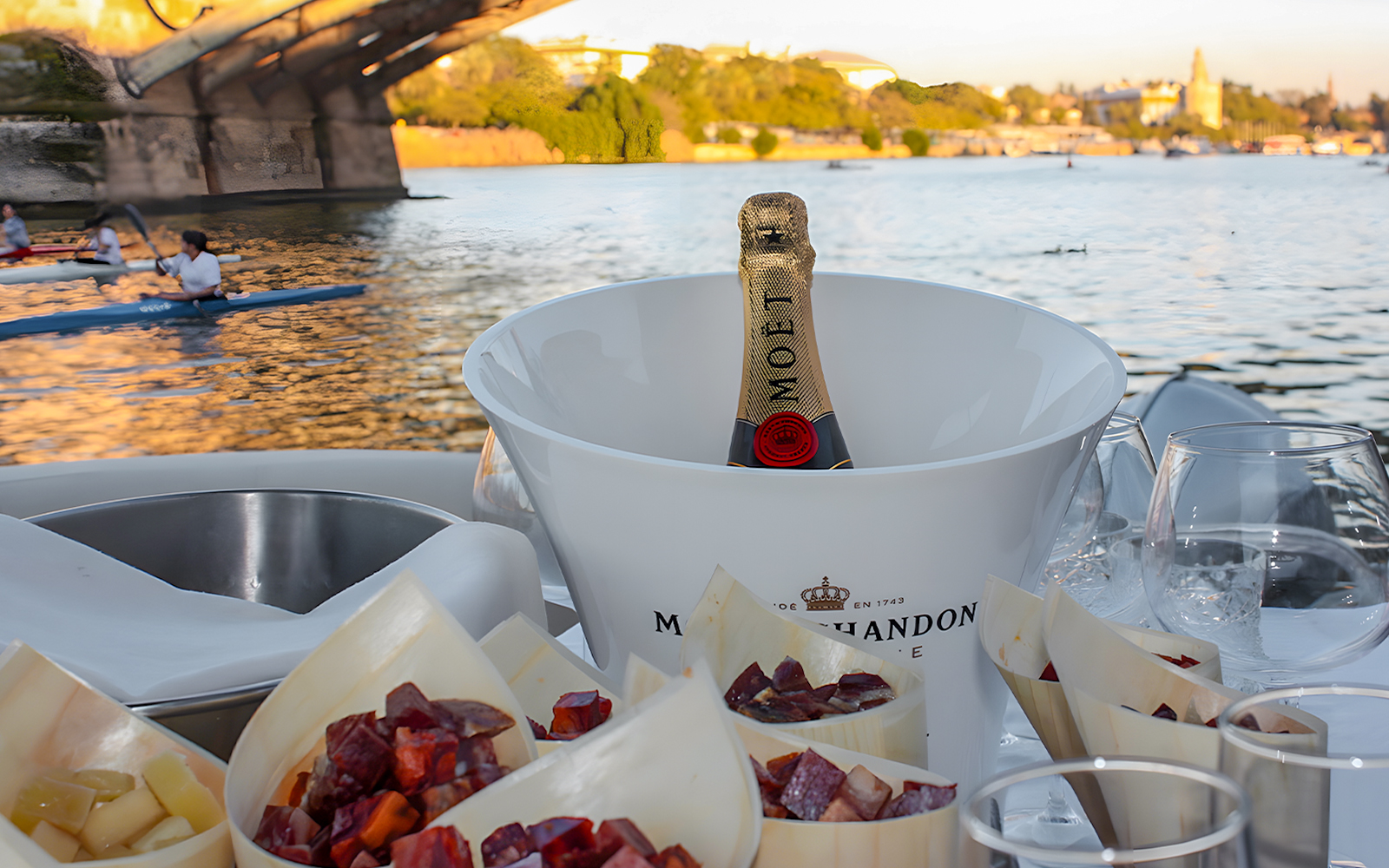 Guadalquivir River cruise with tapas, champagne, and scenic views of Seville.