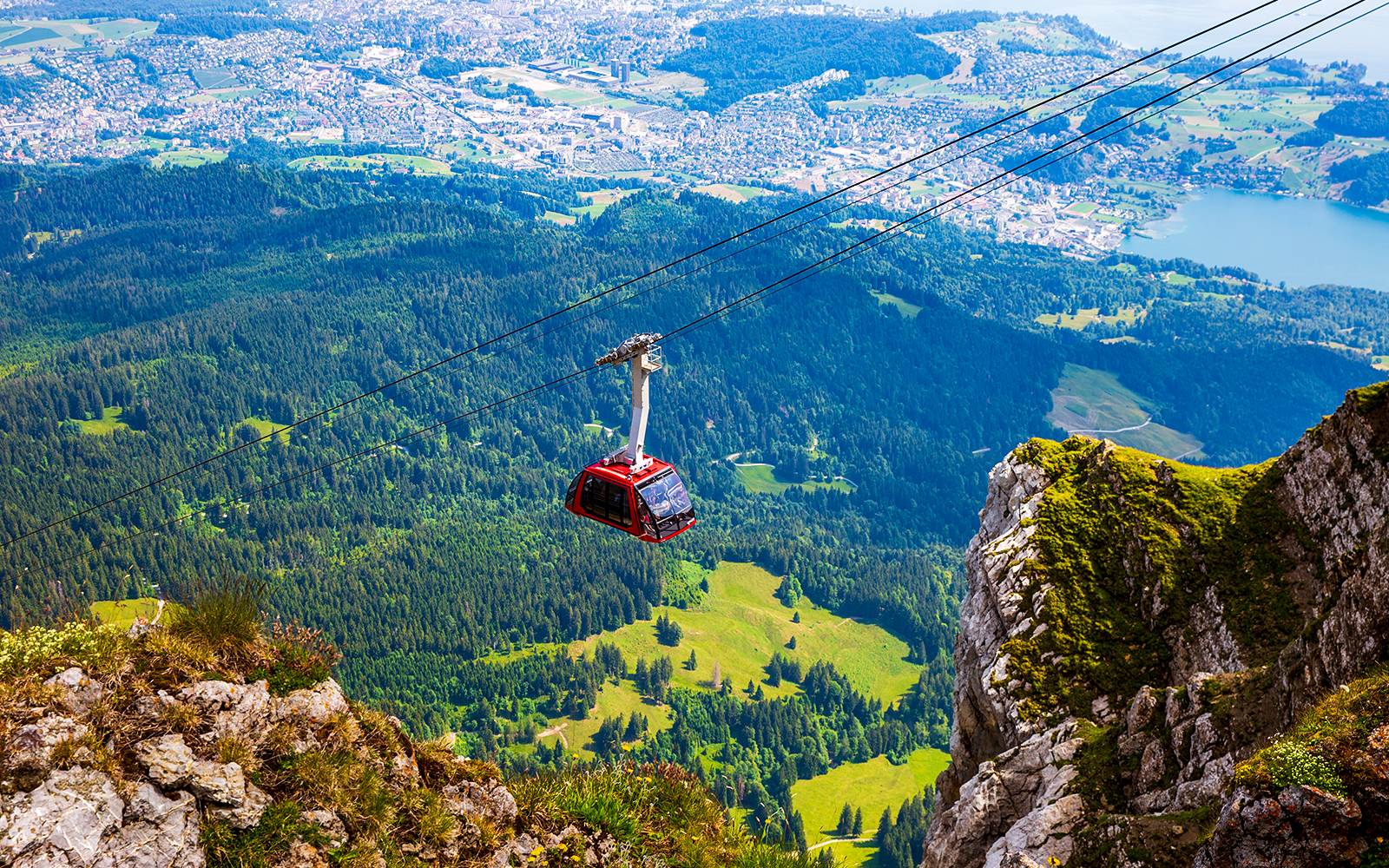 cable car ride to Mount Pilatus, near Luzern Switzerland