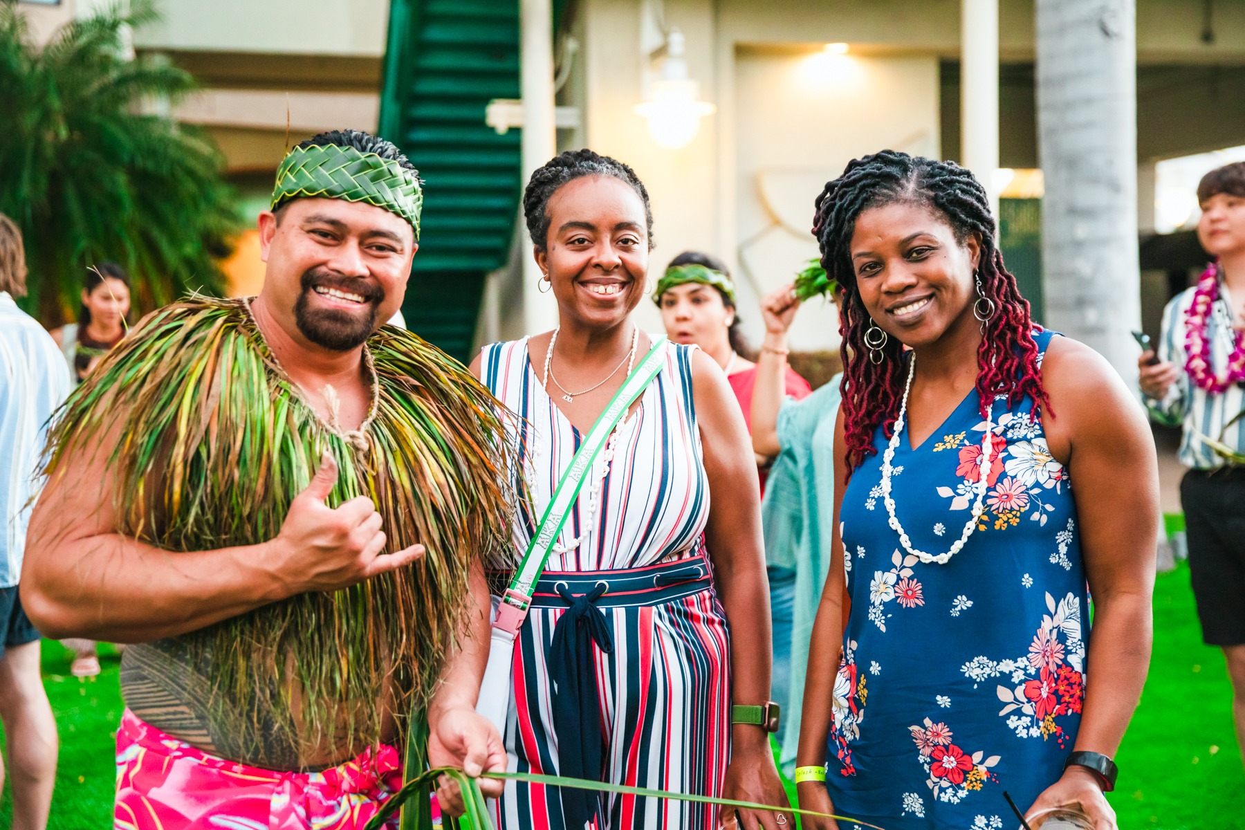 Guests enjoying a traditional Hawaiian luau at Moana Luau, Hawaii.