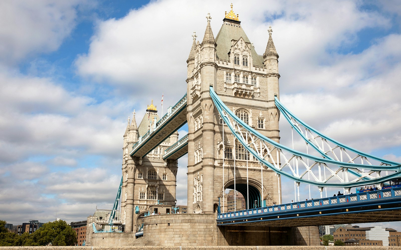 Tower Bridge in London with blue sky, part of the London Explorer Pass by Go City.
