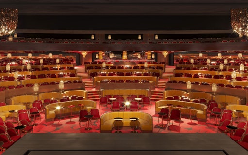Lido 2 Paris theater seating for "A Funny Thing Happened on the Way to the Forum" musical.