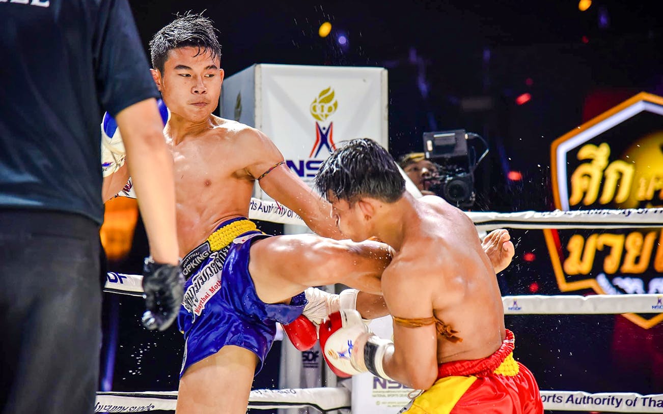 Muay Thai fighters in action at Rawai Muay Thai Boxing Camp.
