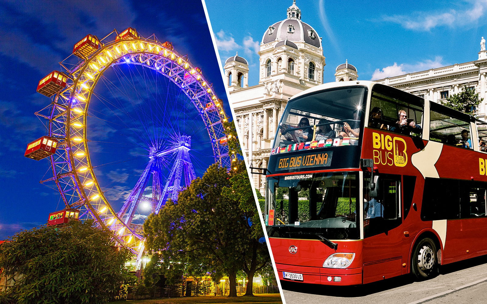 Combo (Save 8%): Giant Ferris Wheel Skip-the-Line Tickets + Vienna Hop-On Hop-Off Bus Tour