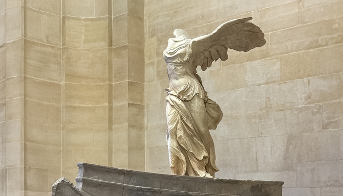 Winged Victory of Samothrace statue at Louvre Museum