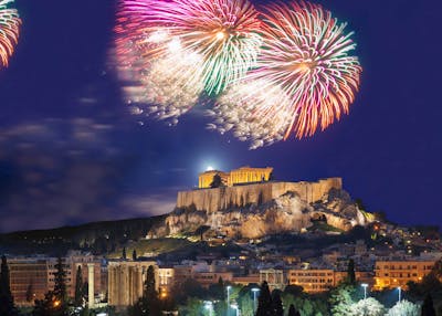 athens in january - christmas factory