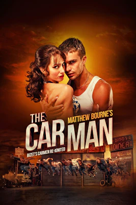 The Car Man Westend show poster with dancers and dramatic couple embrace