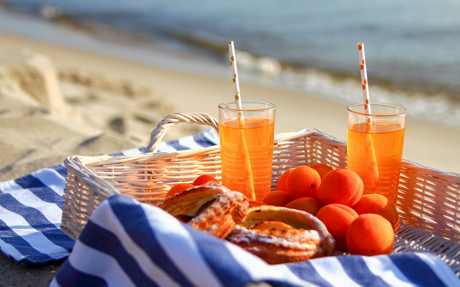 a picnic on Moreton Island beach with ocean view.