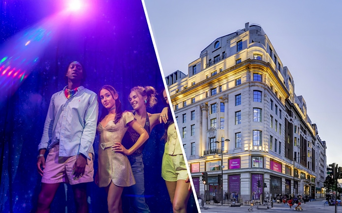 Madame Tussauds London wax figures and Moco Museum London exterior.