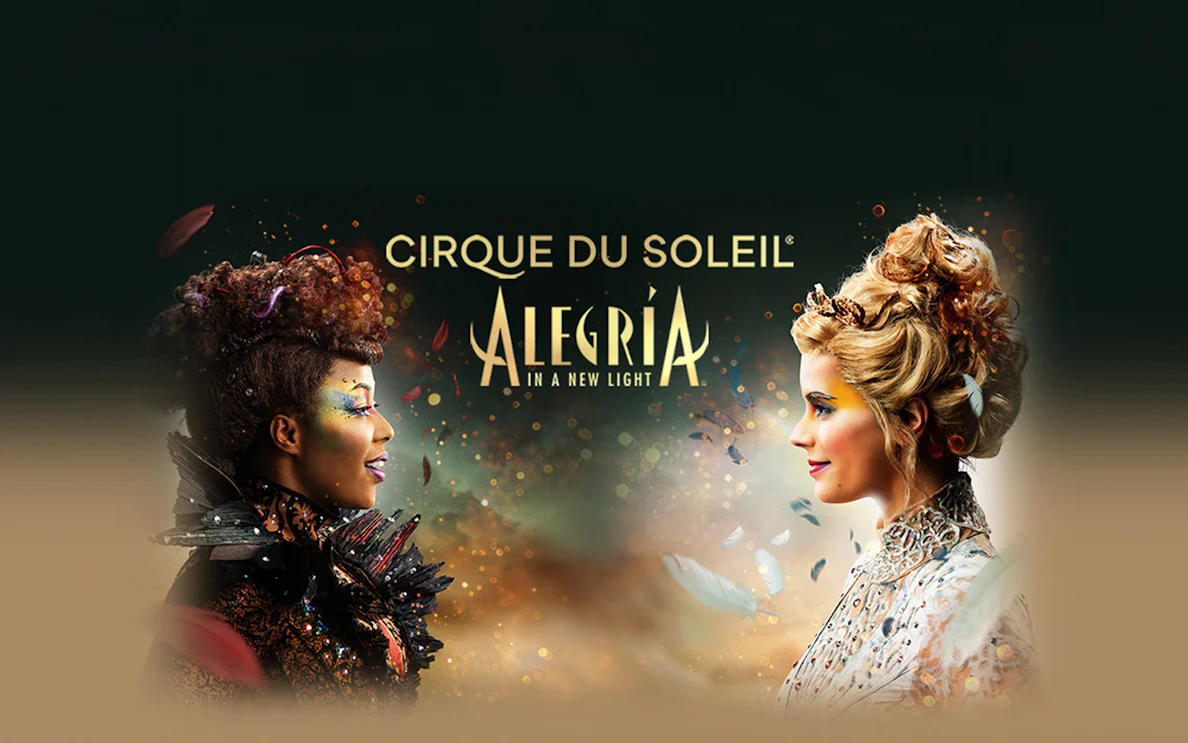 Cirque du Soleil Alegría performers facing each other, Seville show.