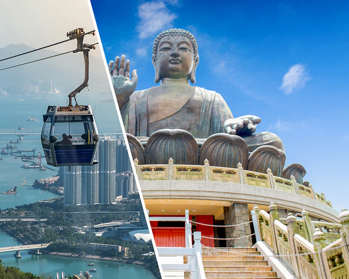 Combo: Ngong Ping Cable Car Ride + Lantau Island Guided Tour