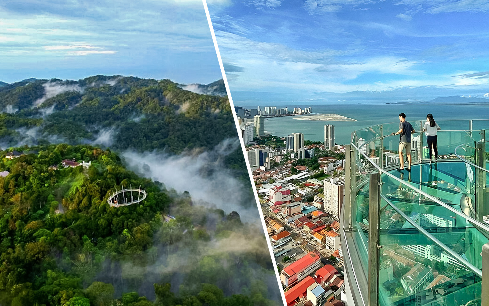 Breathtaking view of Habitat Penang Hill and surrounding greenery, a highlight of the TOP Penang Malaysia combo tour