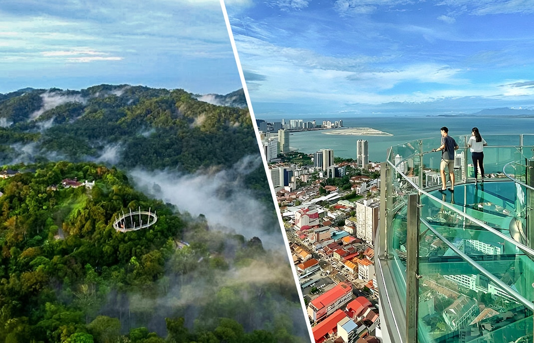 Breathtaking view of Habitat Penang Hill and surrounding greenery, a highlight of the TOP Penang Malaysia combo tour