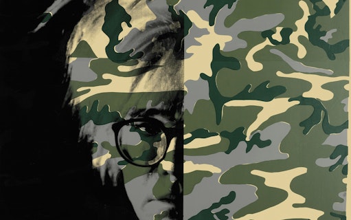 Camouflage artwork at Moco Museum London, part of combo tour with River Thames cruise.