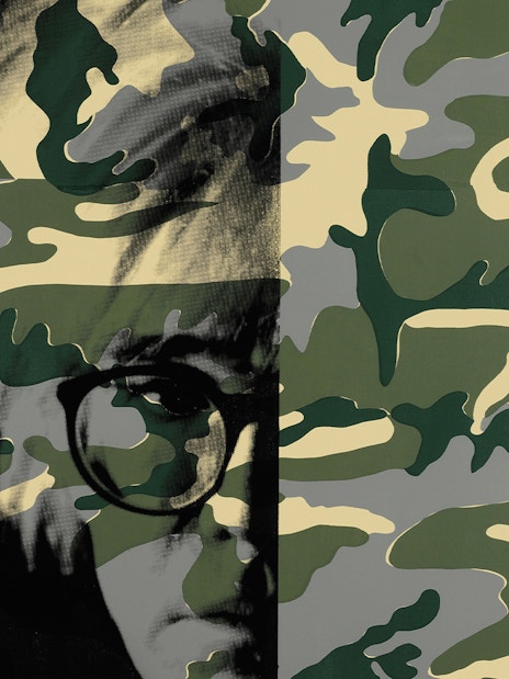 Camouflage artwork at Moco Museum London, part of combo tour with River Thames cruise.