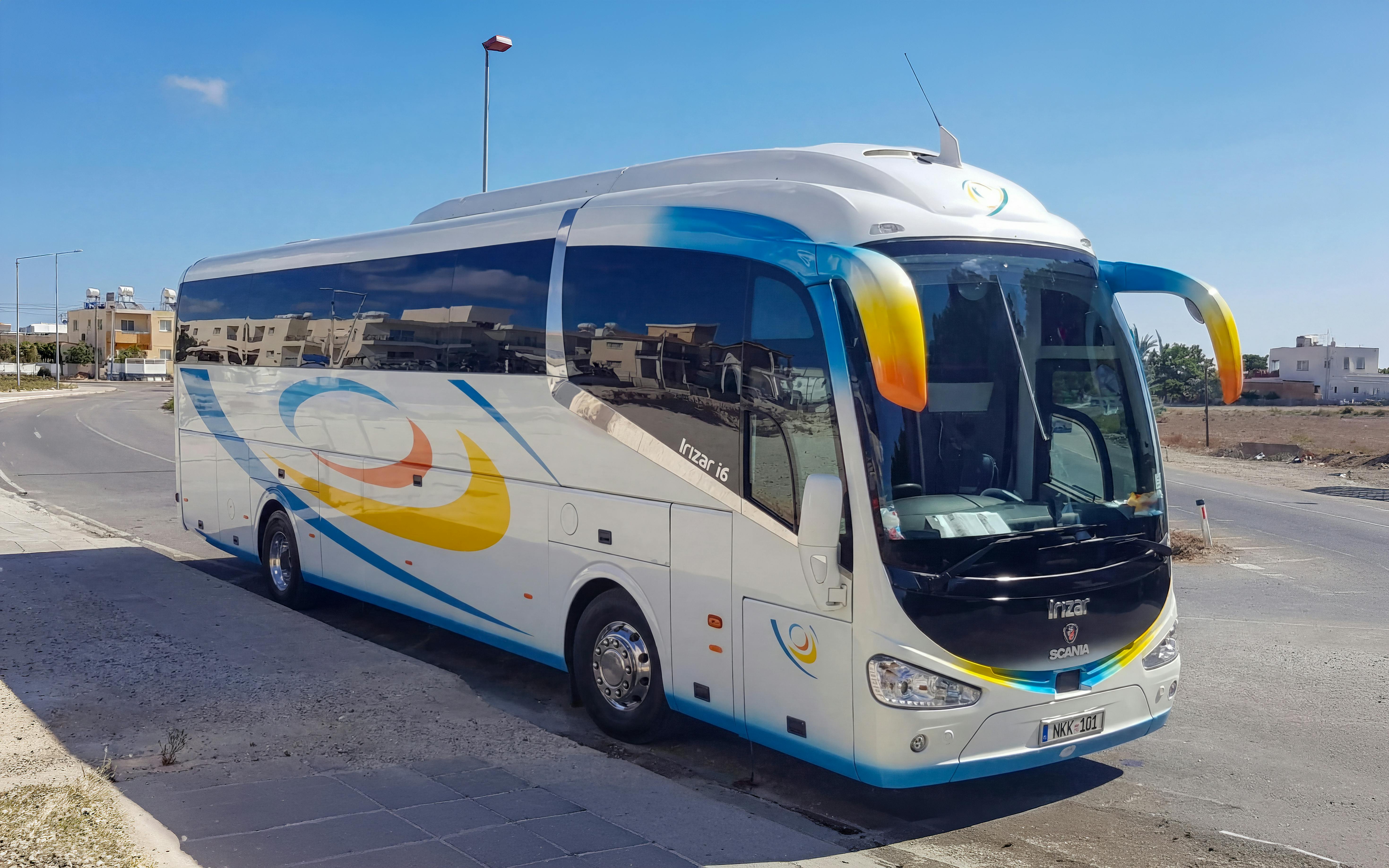 Bus for Blue Lagoon Boat Adventure departing from Paphos.