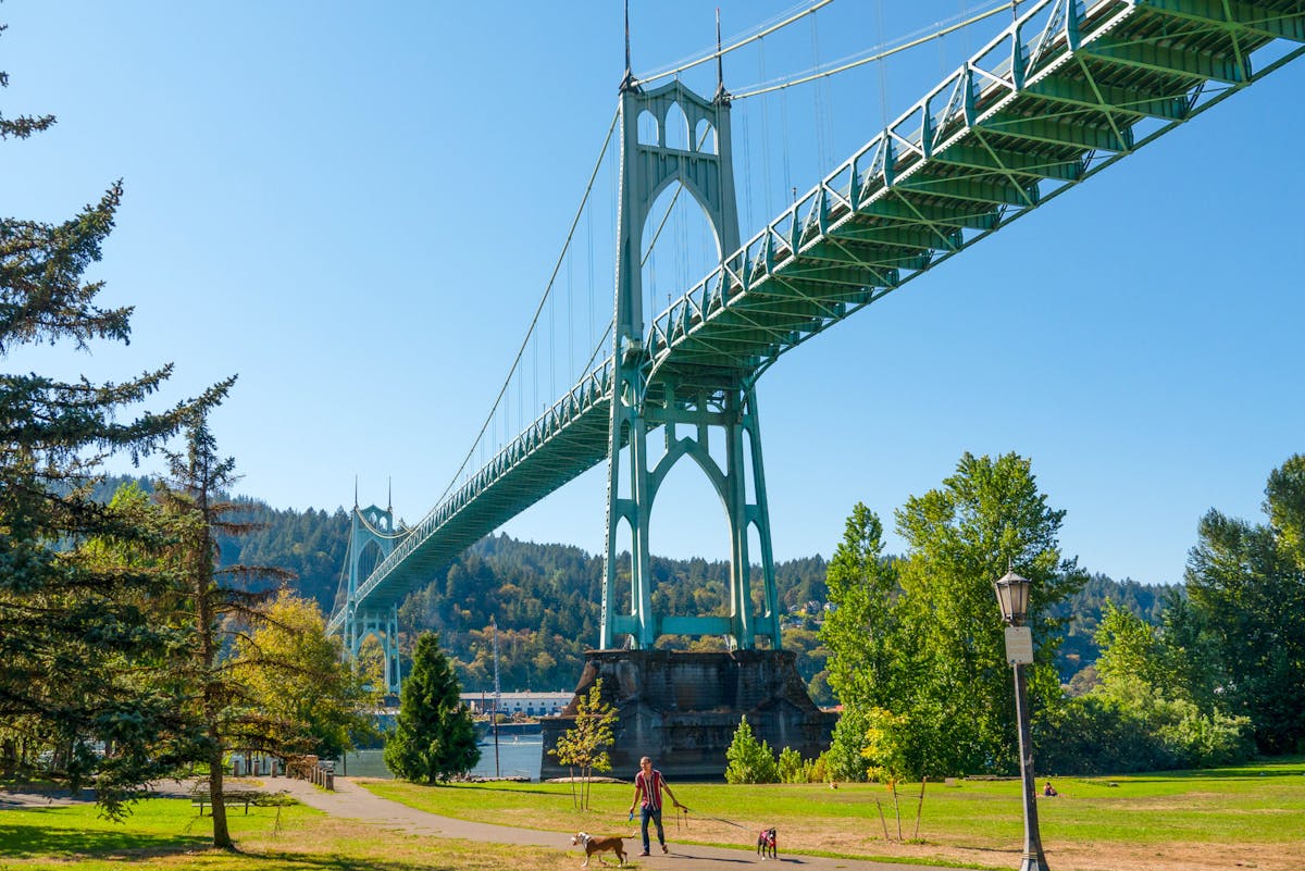 St Johns Bridge Central park Portland