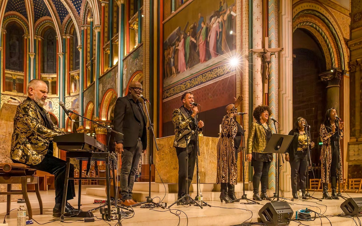 Orchestra performing at St Germain des Prés Church, Paris, France.