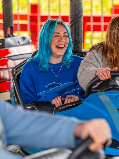 People enjoying bumper cars at Big Easy Boulevard, Thrope.