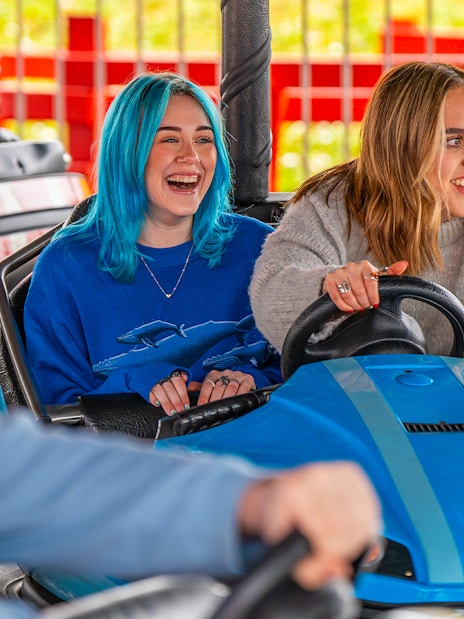 People enjoying bumper cars at Big Easy Boulevard, Thrope.
