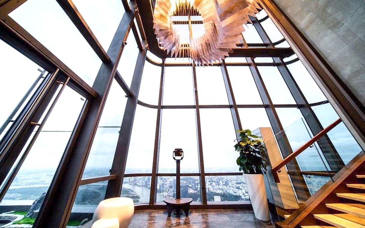 Saigon Skydeck view from Bitexco Financial Tower, overlooking Ho Chi Minh City.