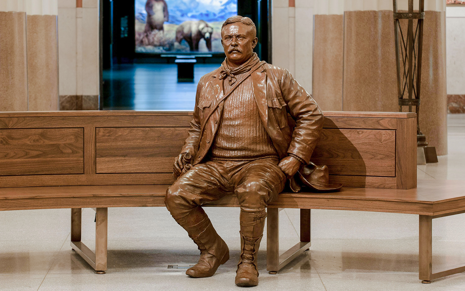 Theodore Roosevelt statue in the American Museum of Natural History's Memorial Hall, New York City.