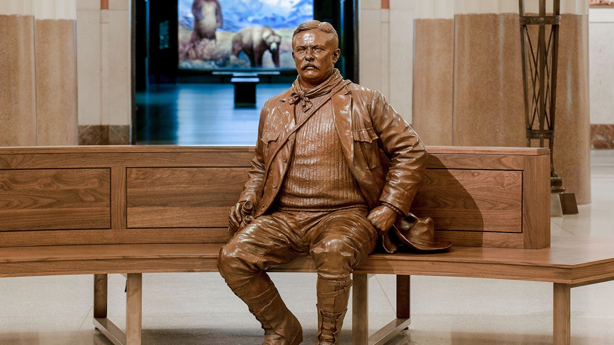 Theodore Roosevelt statue in the American Museum of Natural History's Memorial Hall, New York City.