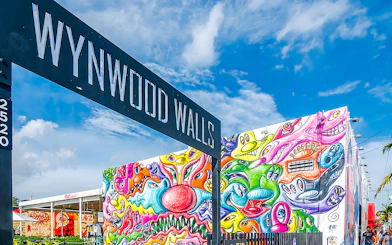 Wynwood Walls entrance with vibrant street art in Miami's Wynwood Art District.