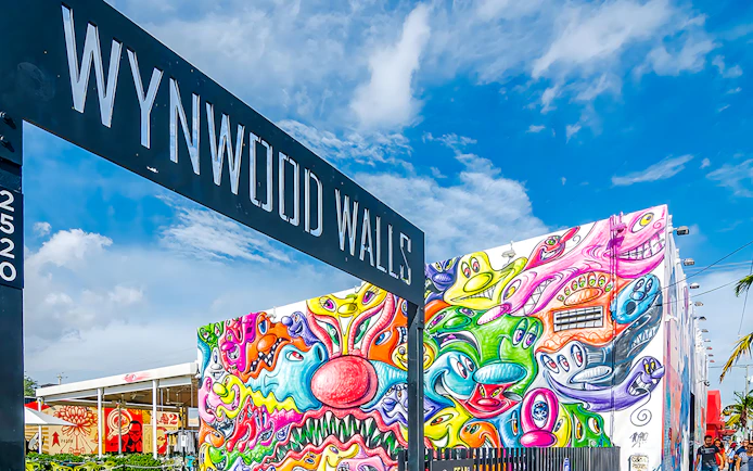 Wynwood Walls entrance with vibrant street art in Miami's Wynwood Art District.