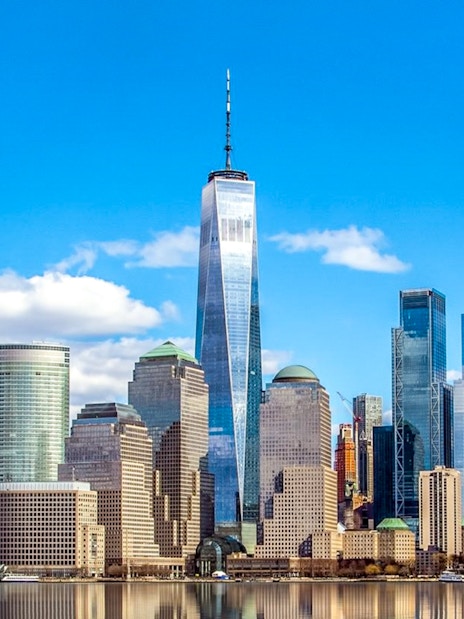 New York City skyline featuring One World Trade Center.