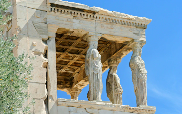 Caryatids of the Erechtheion on the Acropolis in Athens.