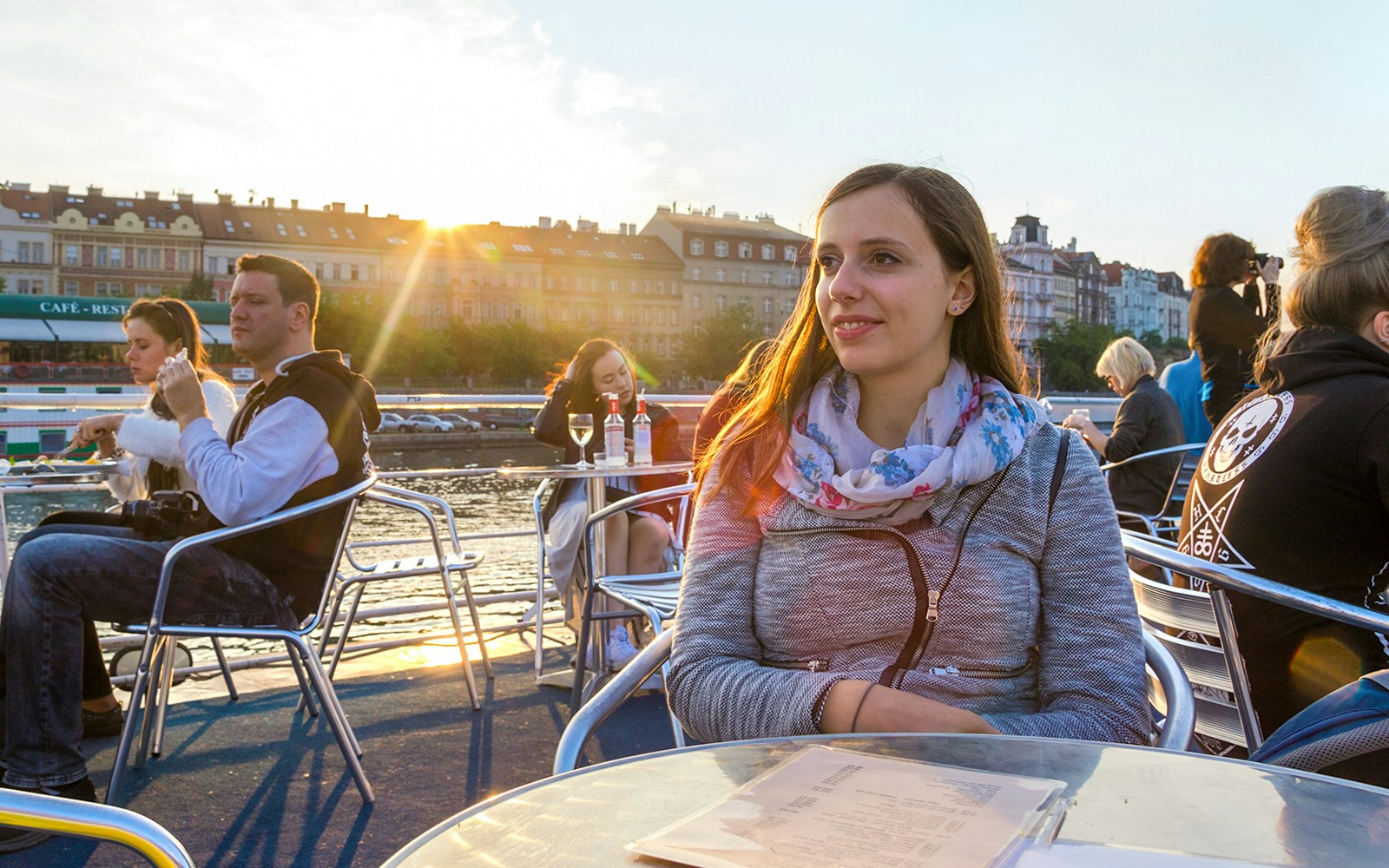 A woman onboard the 1-Hour Panoramic Sightseeing Cruise in Prague