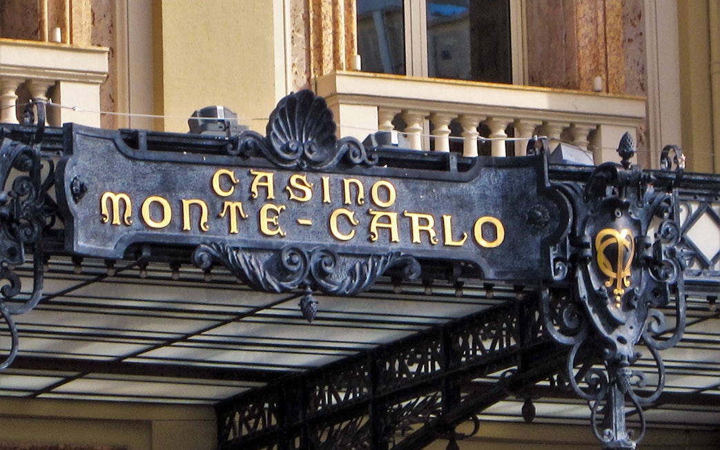 Casino Monte-Carlo entrance sign in Monaco.