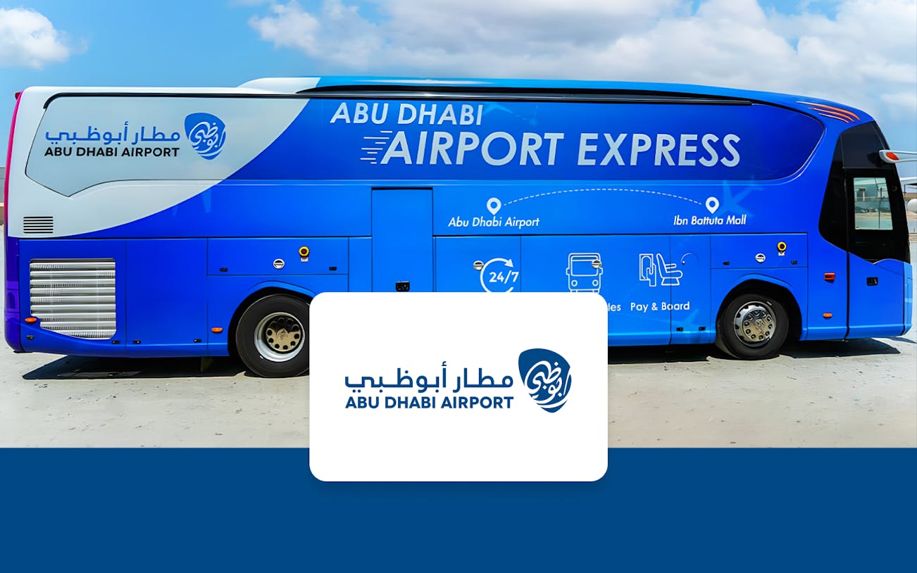 Abu Dhabi Airport Express bus for one-way tickets between Abu Dhabi Airport and Dubai.