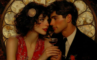 Couple sharing a romantic moment in Bucharest, part of the Love Stories city exploration game.