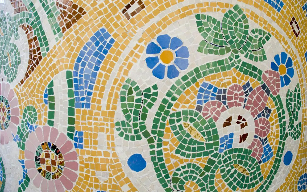 Mosaic detail from Barcelona Modernist Architecture Tour.