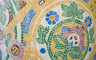 Mosaic detail from Barcelona Modernist Architecture Tour.
