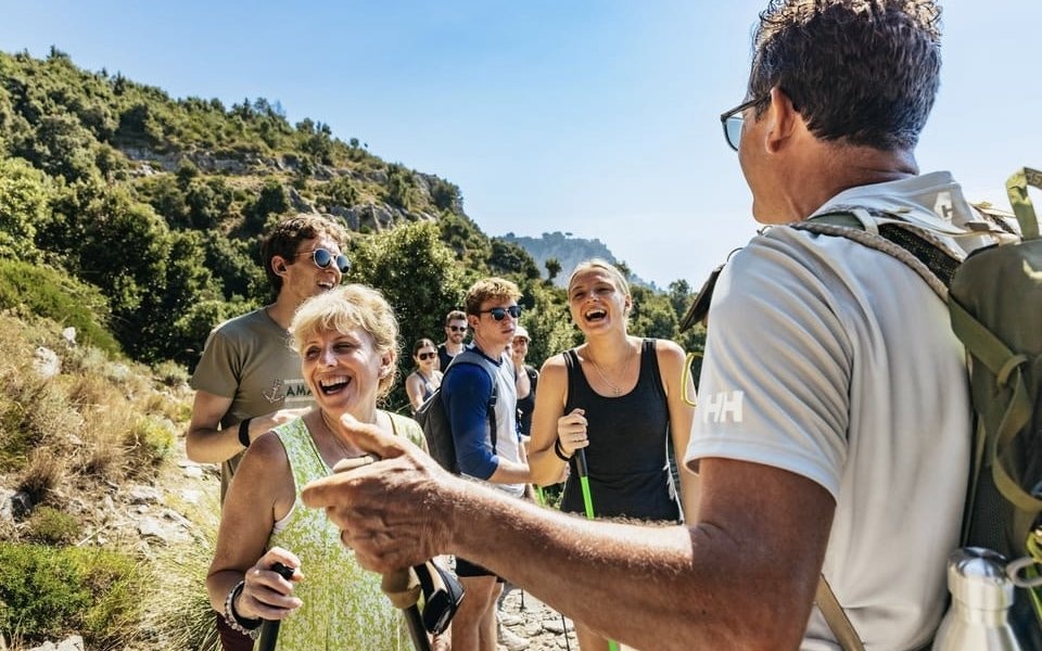 tourists with the guide