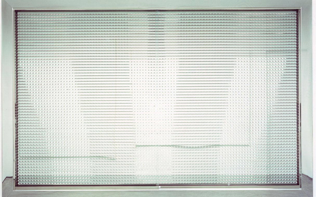 Entrance to Moco Museum London with modern art installation.