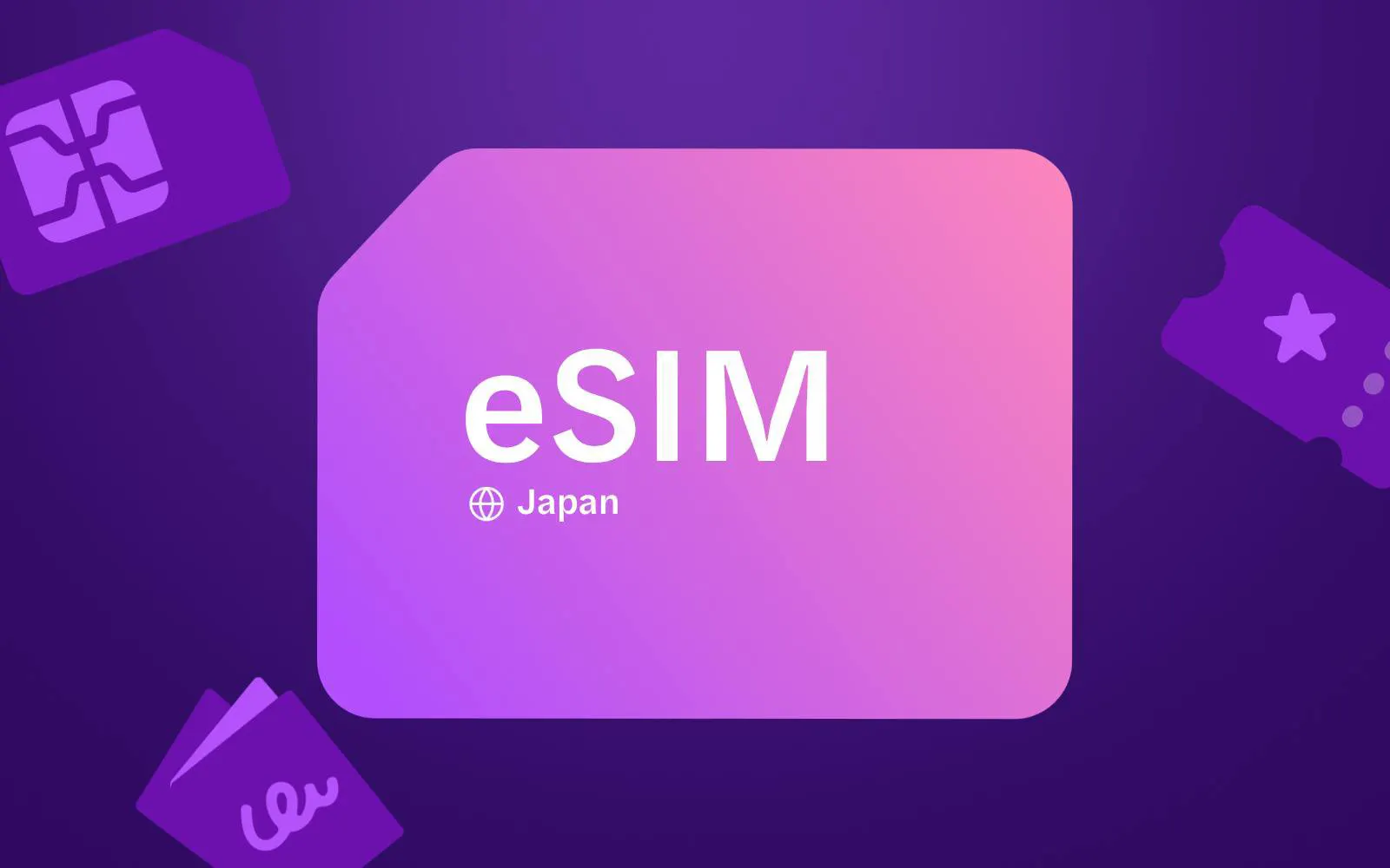 eSIM card graphic for Japan travel connectivity.