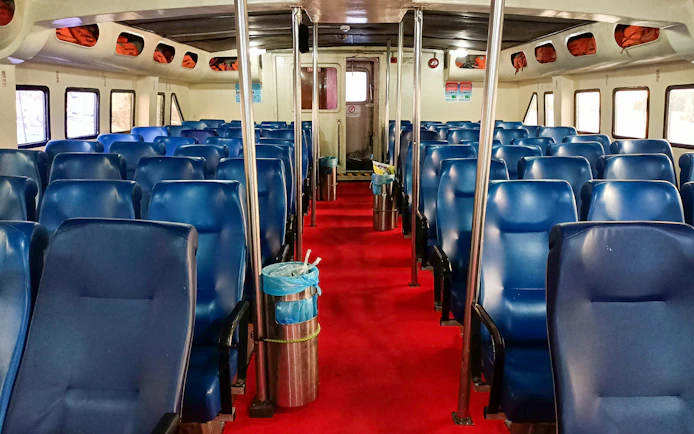 Interior seating of ferry from Koh Lipe to Telaga Harbour Langkawi.