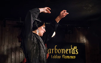 Flamenco dancer performing at Tablao LAS CARBONERAS in Madrid.