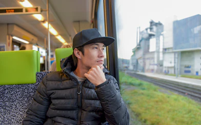 Passenger on train from Zurich Airport to Zurich Central.