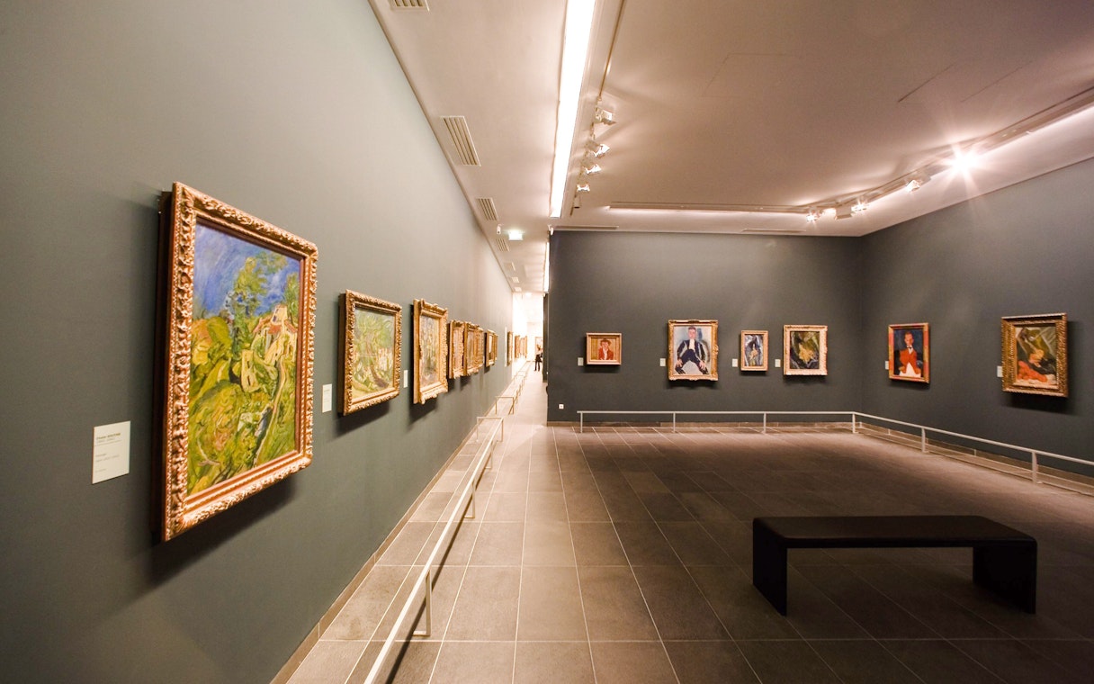 Paintings displayed in a gallery at the Orangerie Museum, Paris.